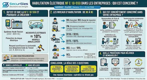Habilitation électrique NF C 18-550 : qui est concerné dans votre entreprise ?