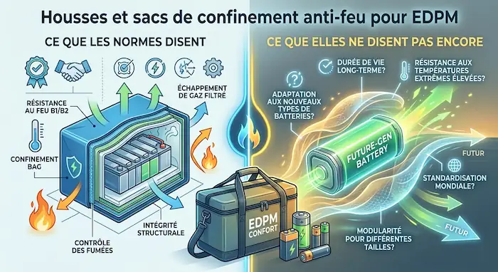 Housses et sacs de confinement anti-feu pour EDPM