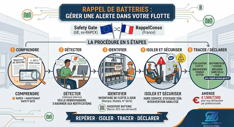 Rappel de batteries : comment gérer une alerte Safety Gate ou RappelConso dans votre flotte ?